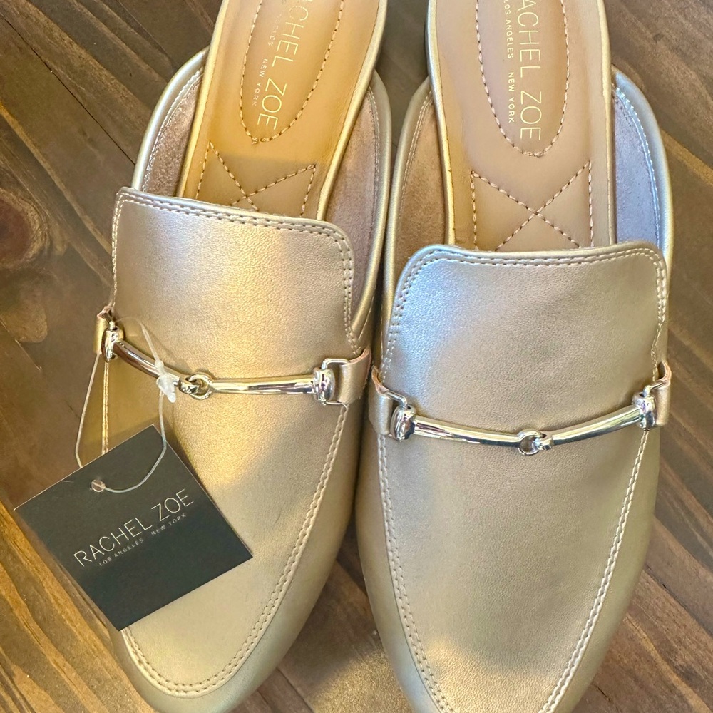 Rachel Zoe Gold flats with silver buckle 
(NWT) Size 6 1/2